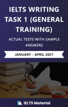 خرید کتاب آیلتس اکچوال تست رایتینگ جنرال تسک 1 ژانویه تا آپریل ۲۰۲۱ (IELTS Writing Task 1 General Training Actual Test with Sa