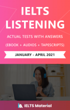 خرید کتاب آیلتس لیسنینگ اکچوال تست ژانویه تا آپریل ۲۰۲۱ (IELTS Listening Actual Tests (Jan – April 2021