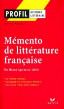کتاب فرانسوی Profil - Memento de la littérature française